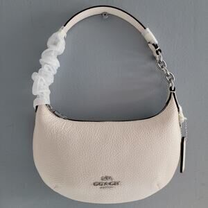 Coach Mini Payton Leather Shoulder Bag Silver/Chalk NEW